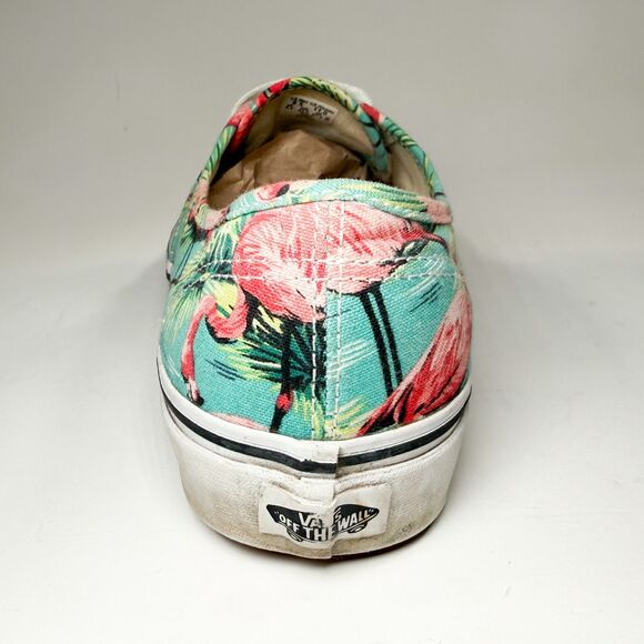 Vans Authentic Low Top Sneakers - Flamingo Tropical Print Canvas - Men’s 9.5 - Picture 13 of 16